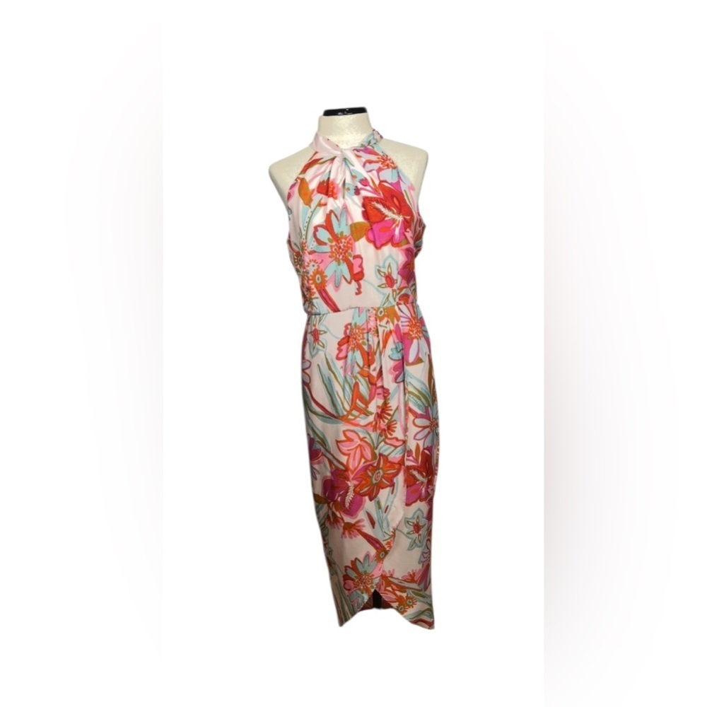 Julia Jordan Floral Halter Maxi Dress. Size 4. Cocktails. Cruise. Tropical. - Picture 2 of 14